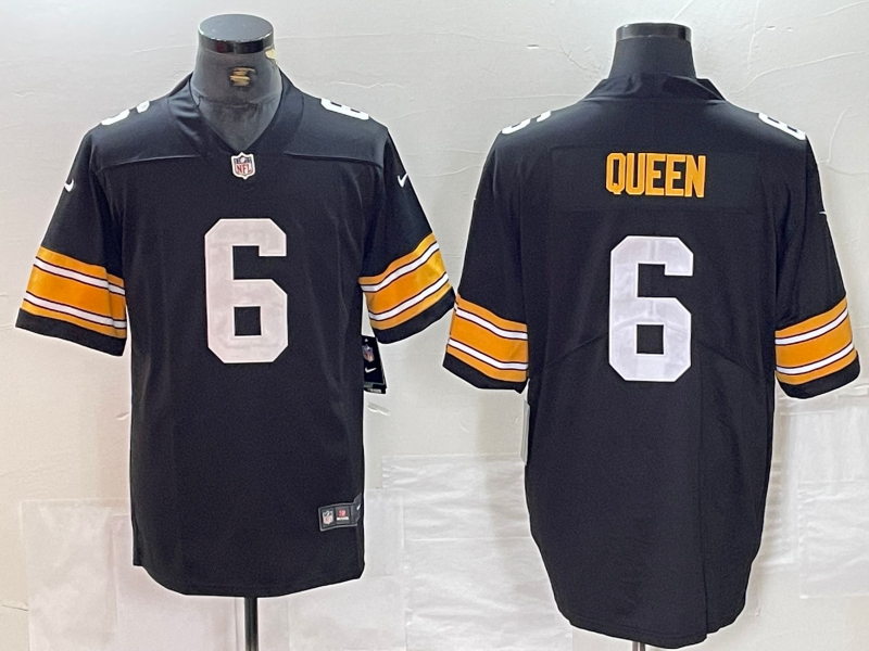 Men's Pittsburgh Steelers Patrick Queen #6 Black Jersey